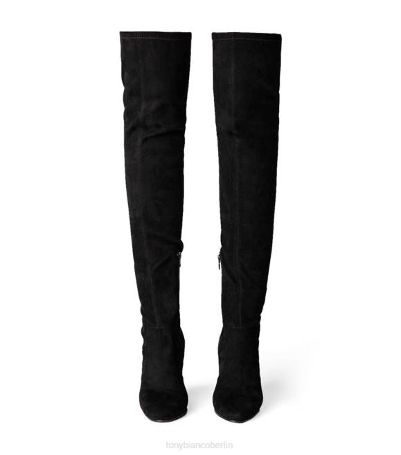 Stiefel mit Absatz| de Tony Bianco Frauen Bloom lange Stiefel schwarzes Stretch-Wildleder 4624573
